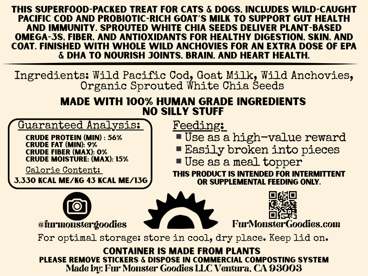 Wild-Caught Cod: Air Dried Jerky Treat