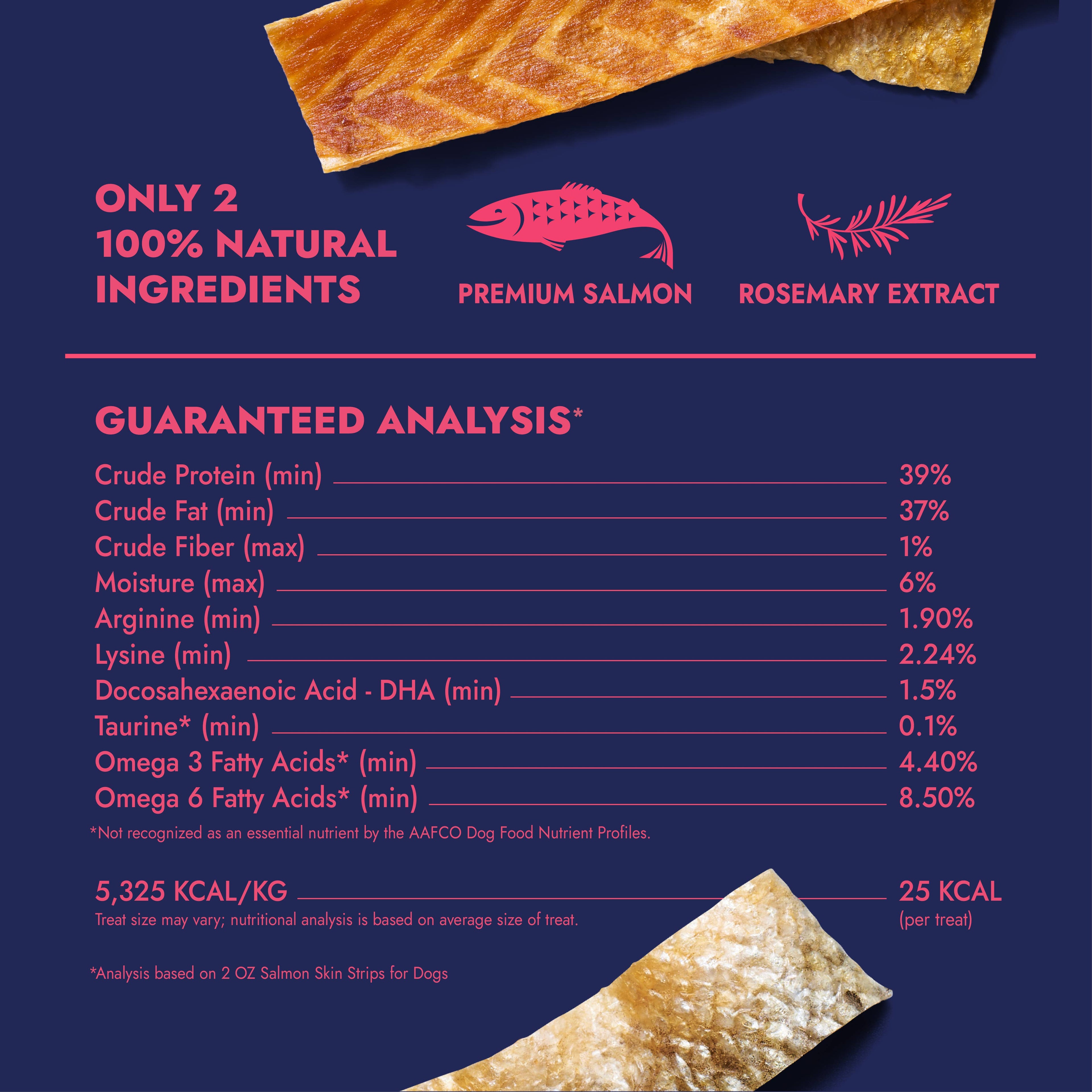 Freeze-Dried Salmon Skin Strips for Dogs, 2oz