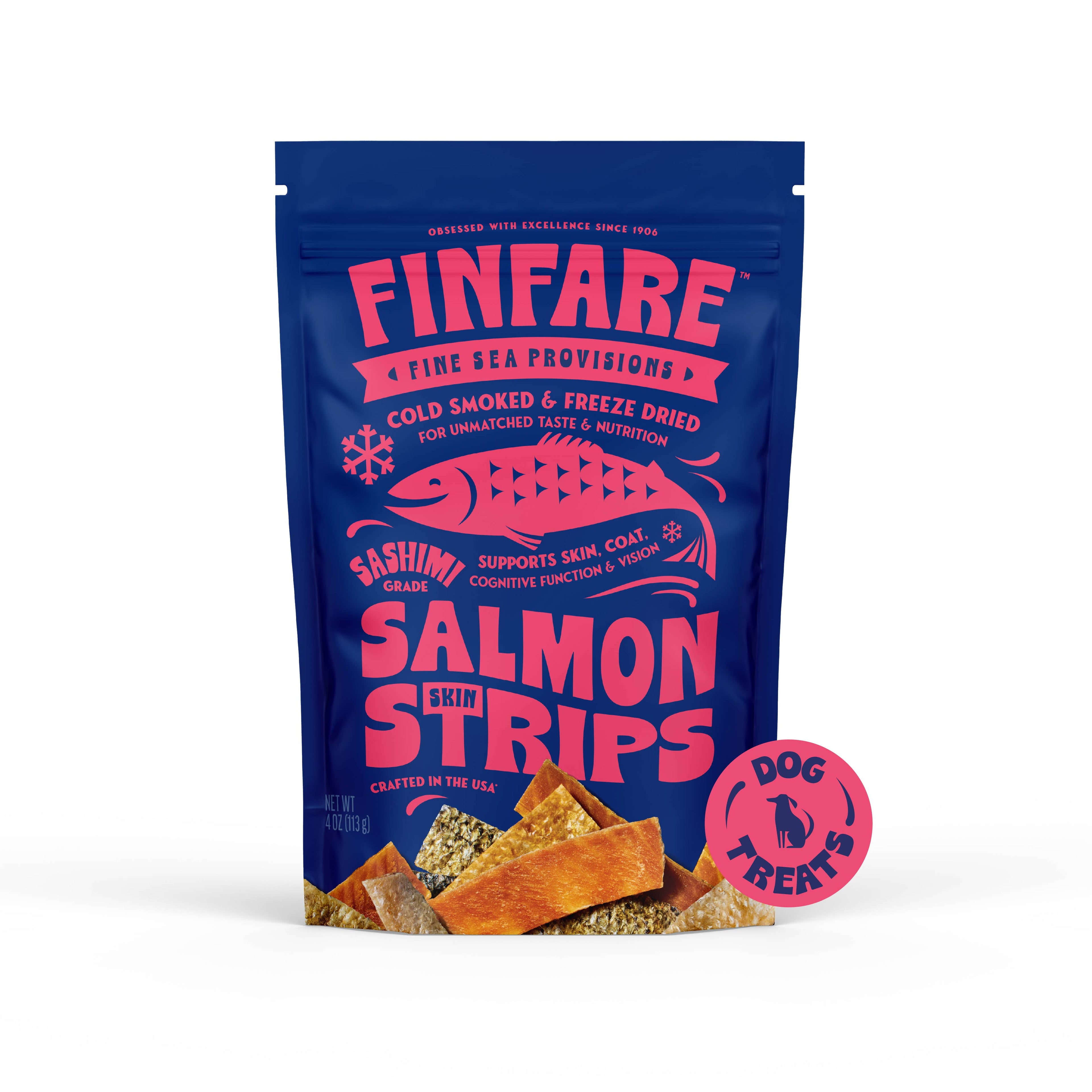 Freeze-Dried Salmon Skin Strips for Dogs