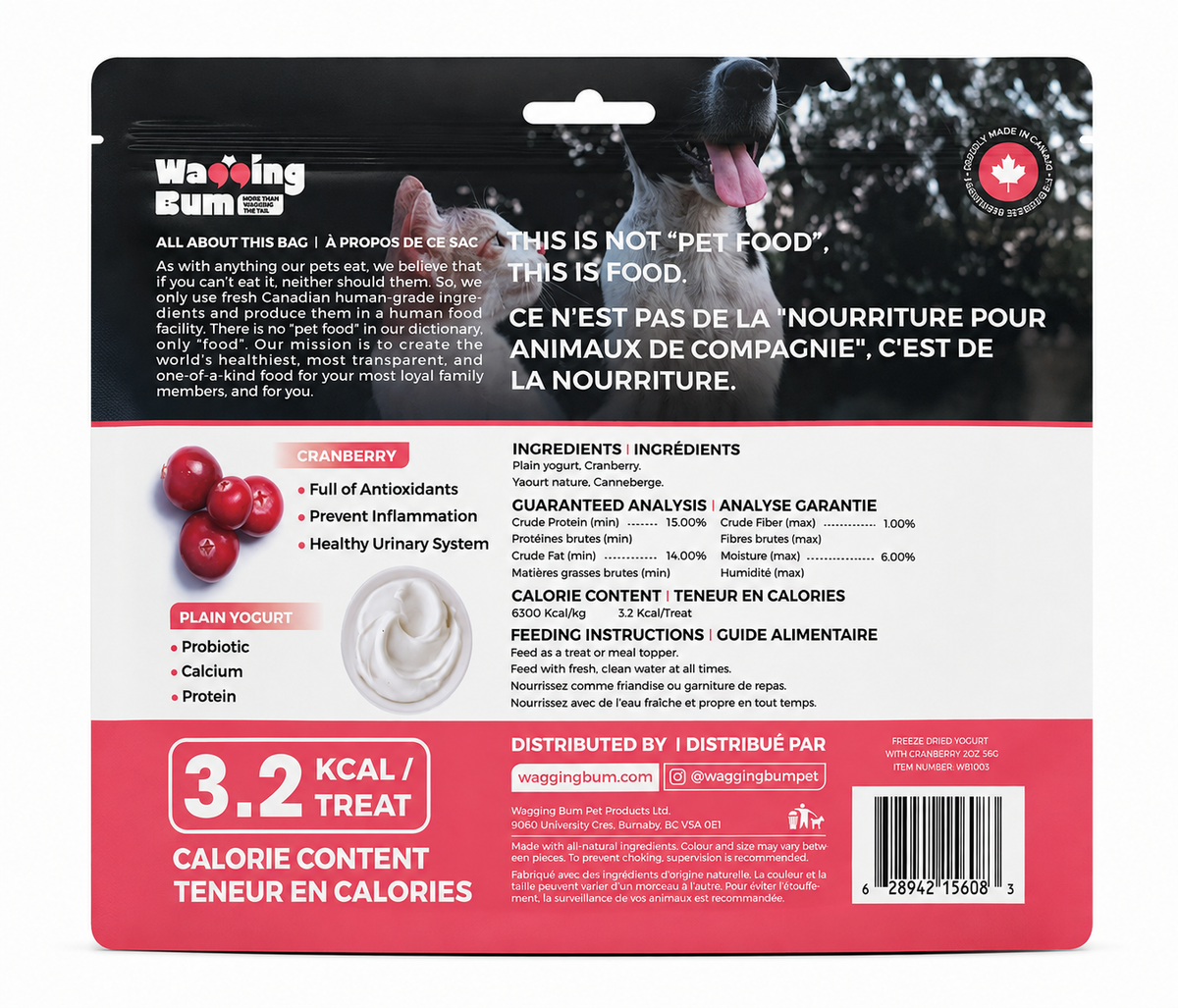 ANYTIME YOGURT! Freeze-dried Greek Yogurt with Cranberry