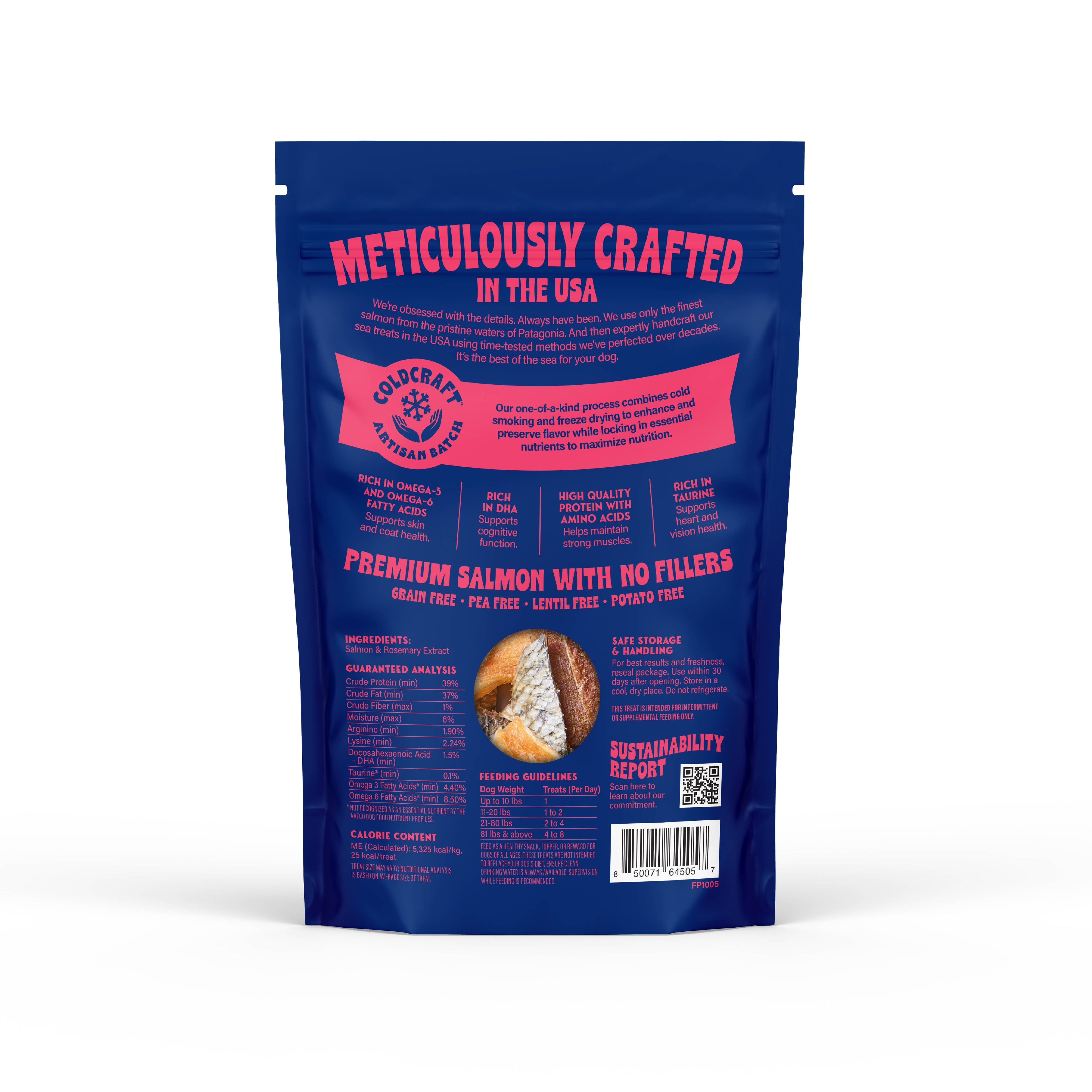 Freeze-Dried Salmon Skin Strips for Dogs