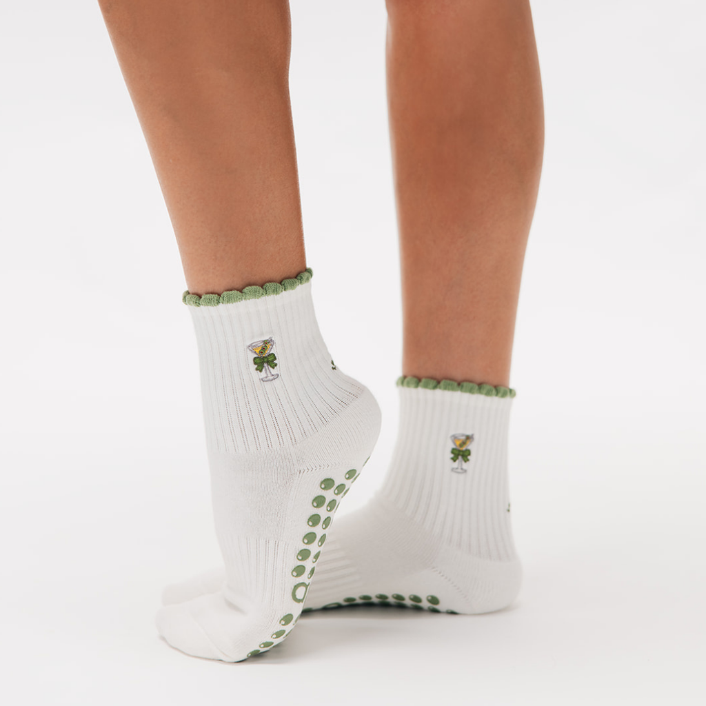Dachshund & Dirty Martini Double Sided Pilates Grip Sock