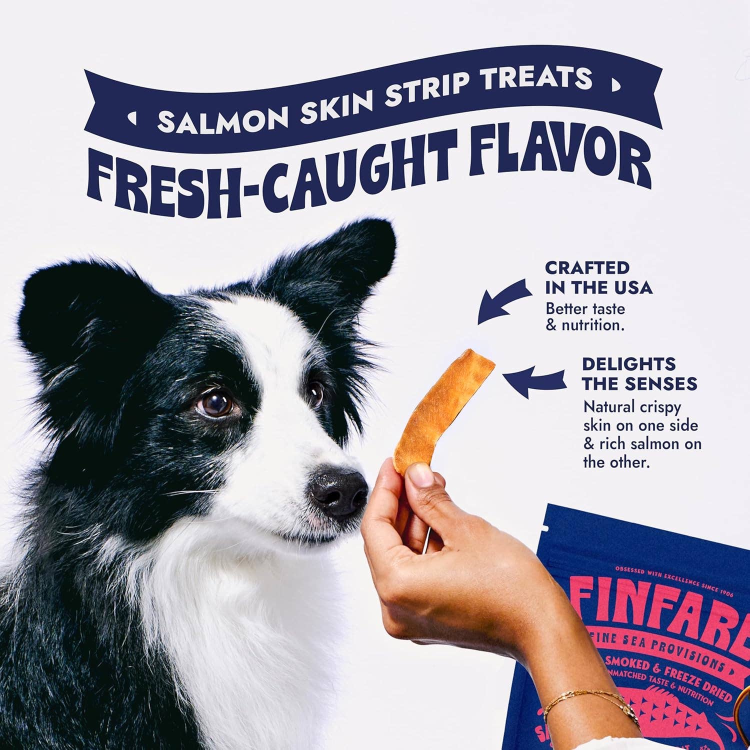 Freeze-Dried Salmon Skin Strips for Dogs, 2oz