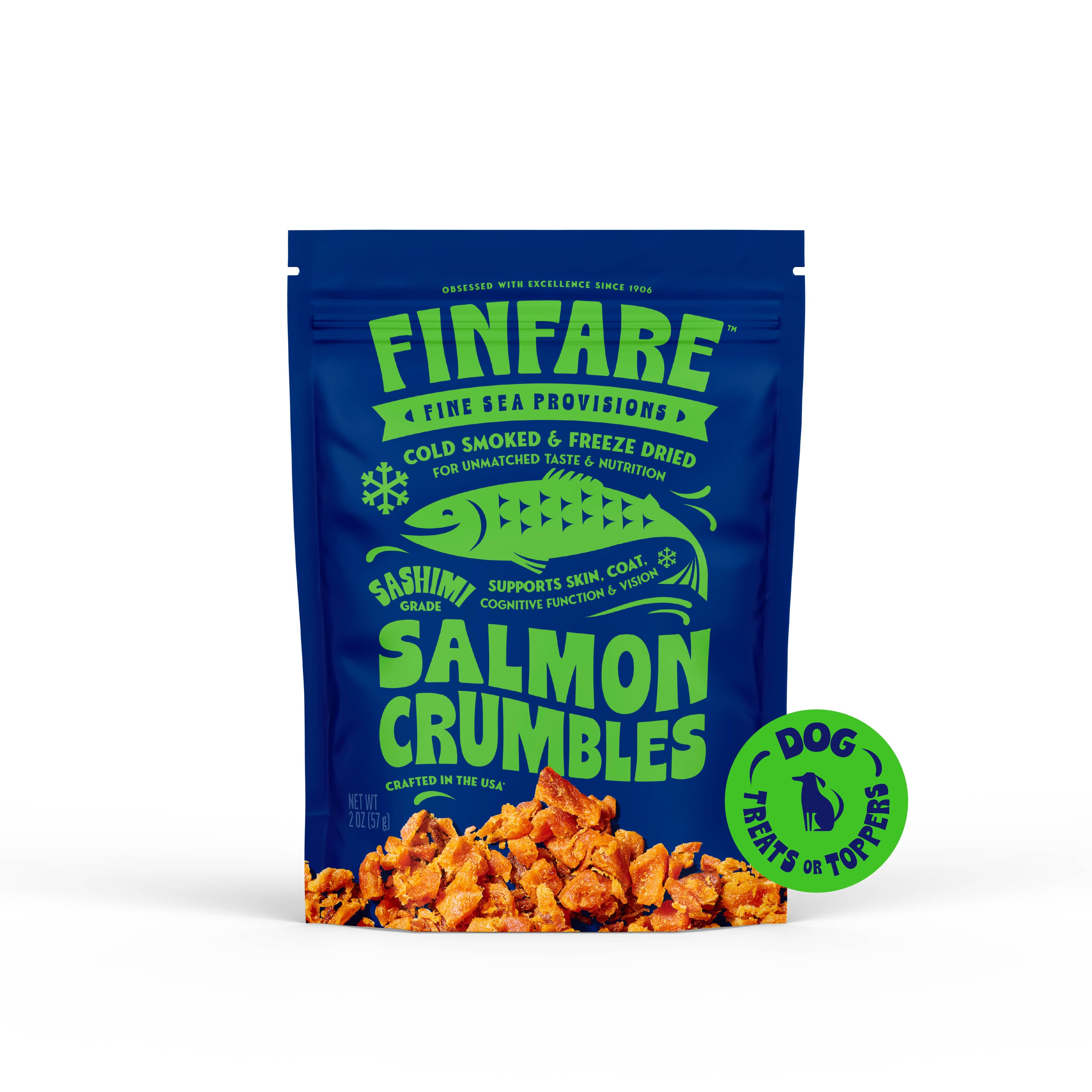 Freeze-Dried Salmon Crumbles (Treat & Topper) for Dogs, 2oz