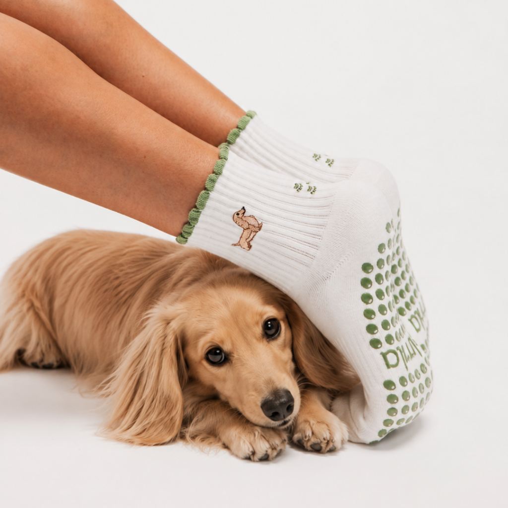 Dachshund & Dirty Martini Double Sided Pilates Grip Sock