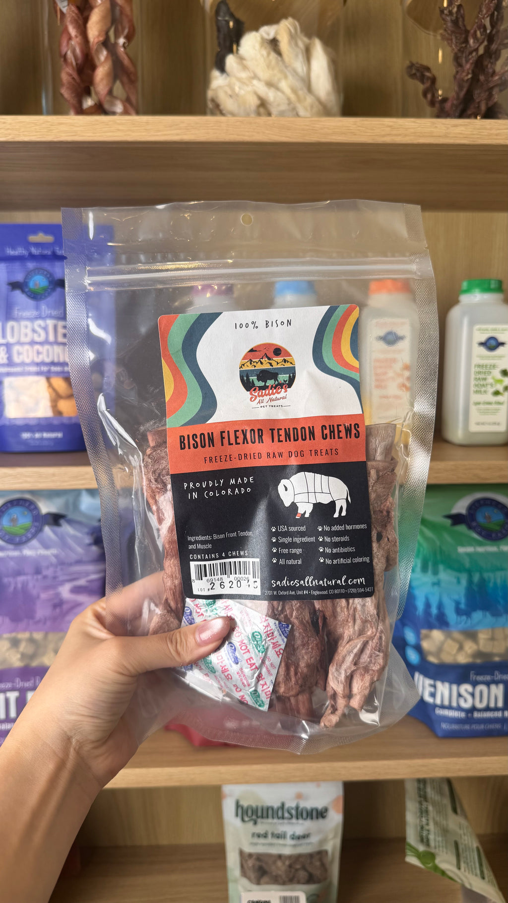 Bison Flexor Tendon Chews - 4 per bag