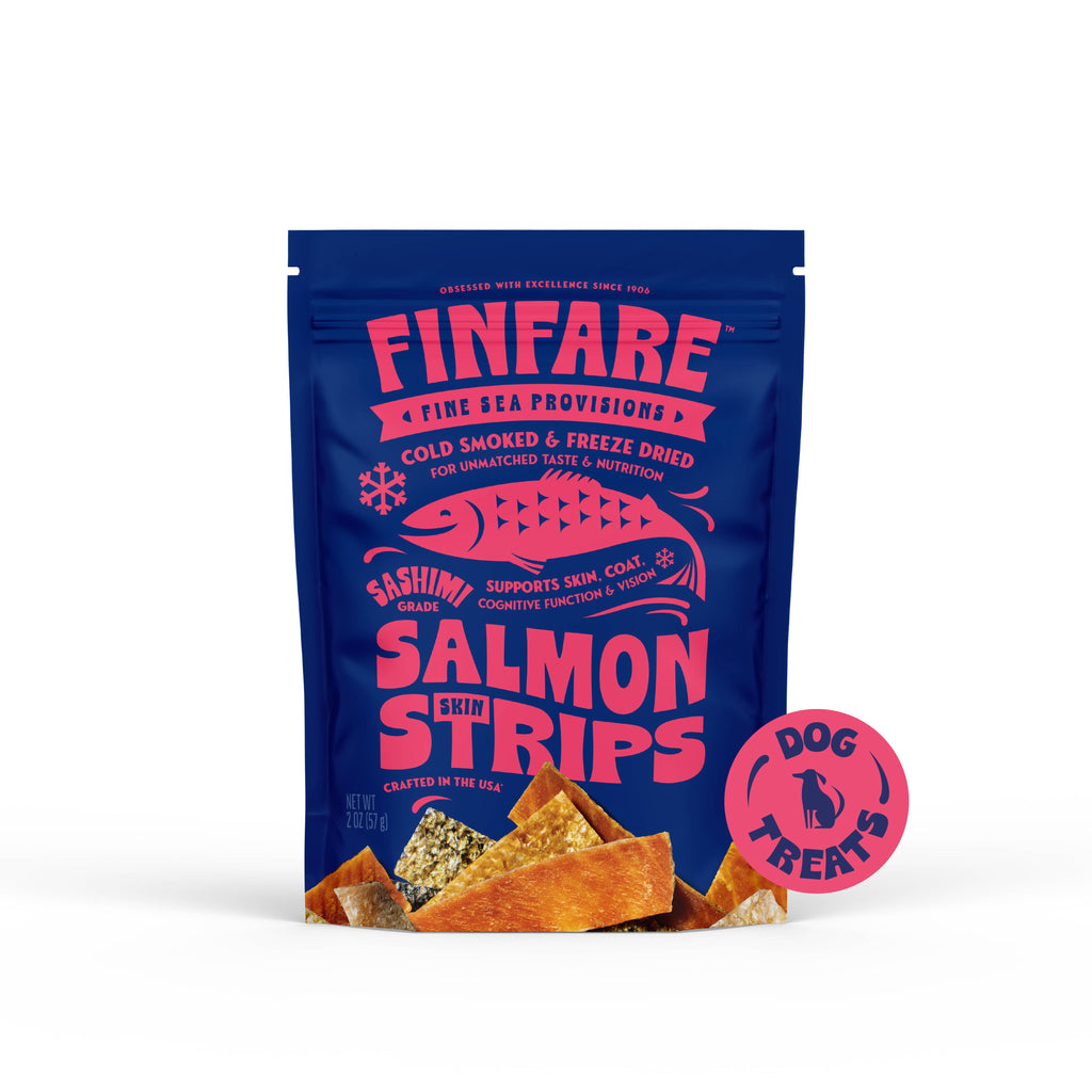 Freeze-Dried Salmon Skin Strips for Dogs, 2oz