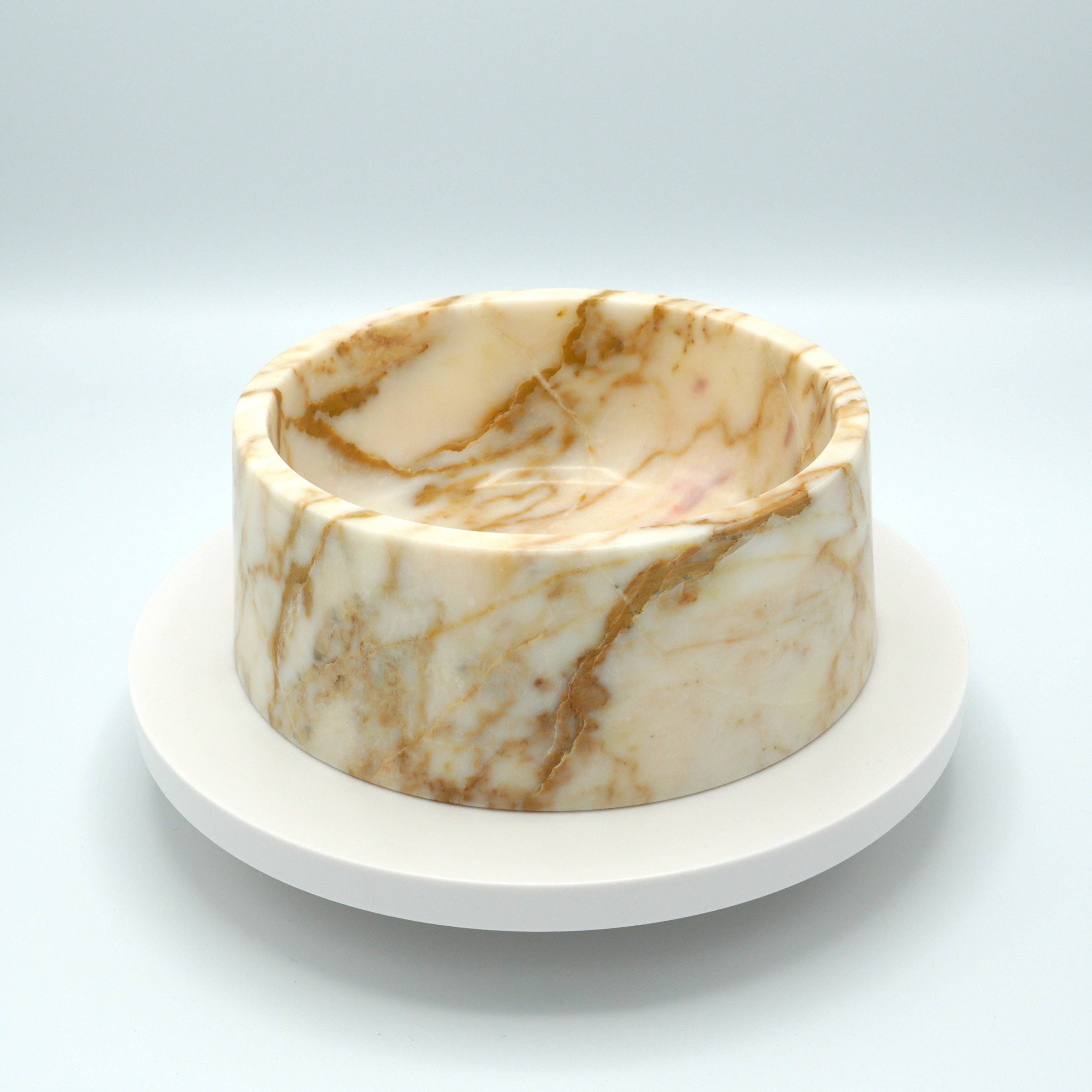 Marble food and drink bowl | Calacatta Gold