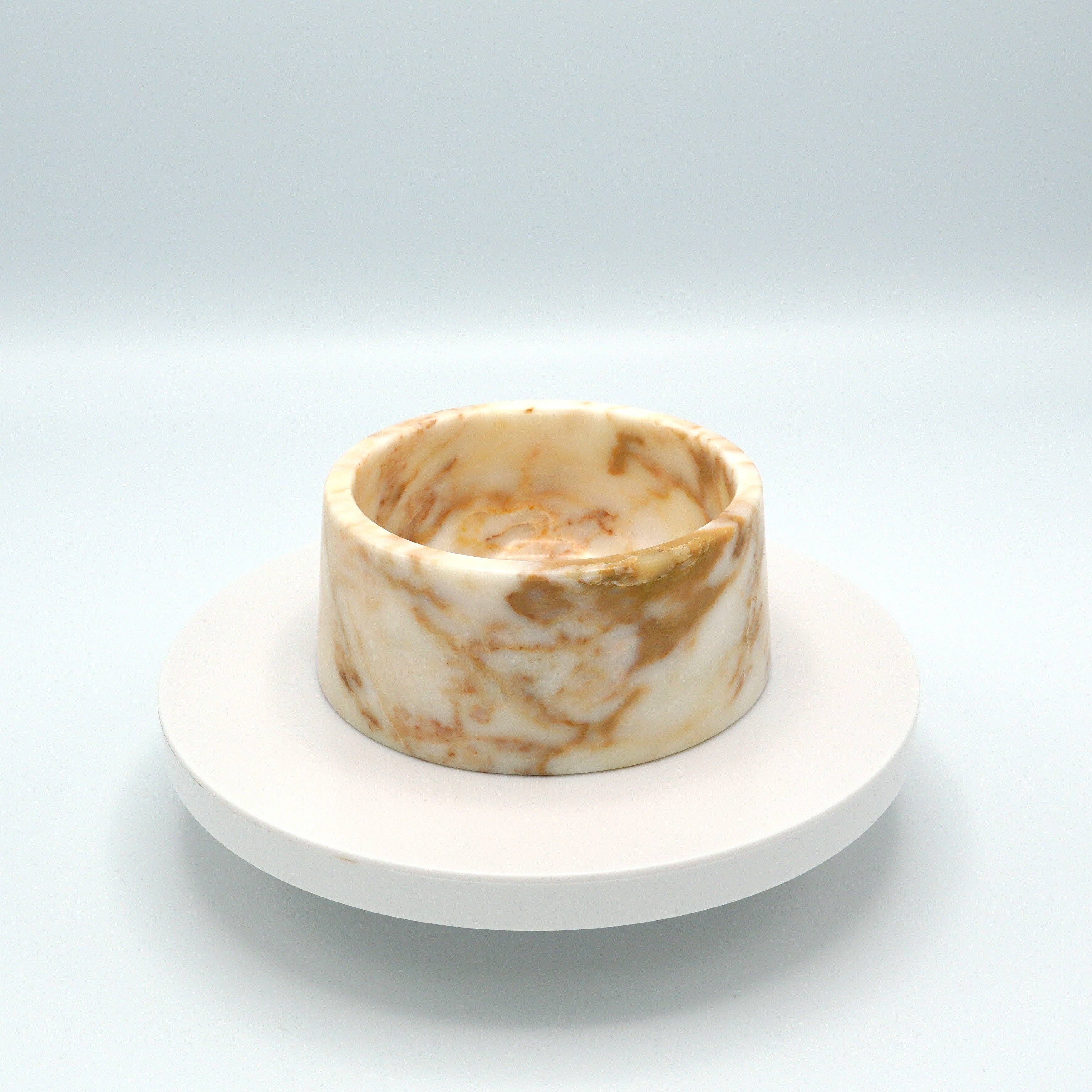 Marble food and drink bowl | Calacatta Gold