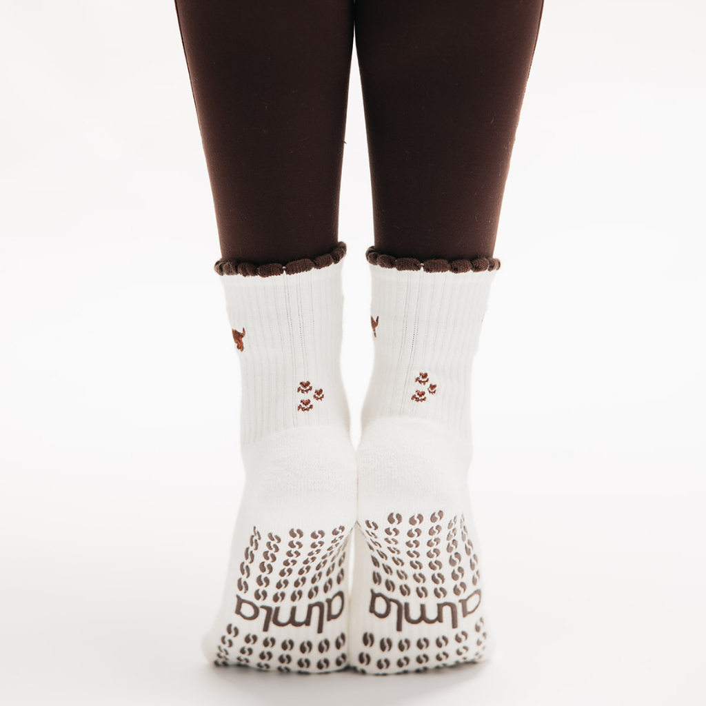 Dachshund & Espresso Martini Double Sided Pilates Grip Sock