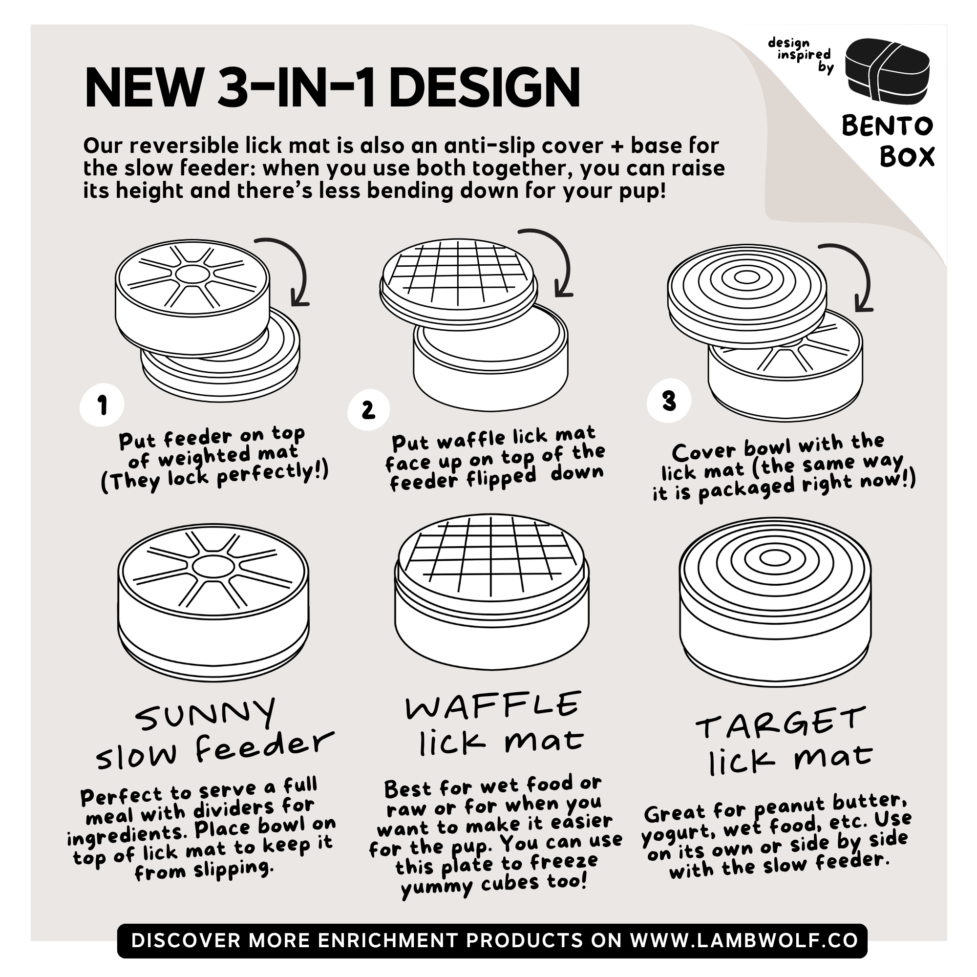 Bento Lick Mat & Slow Feeder