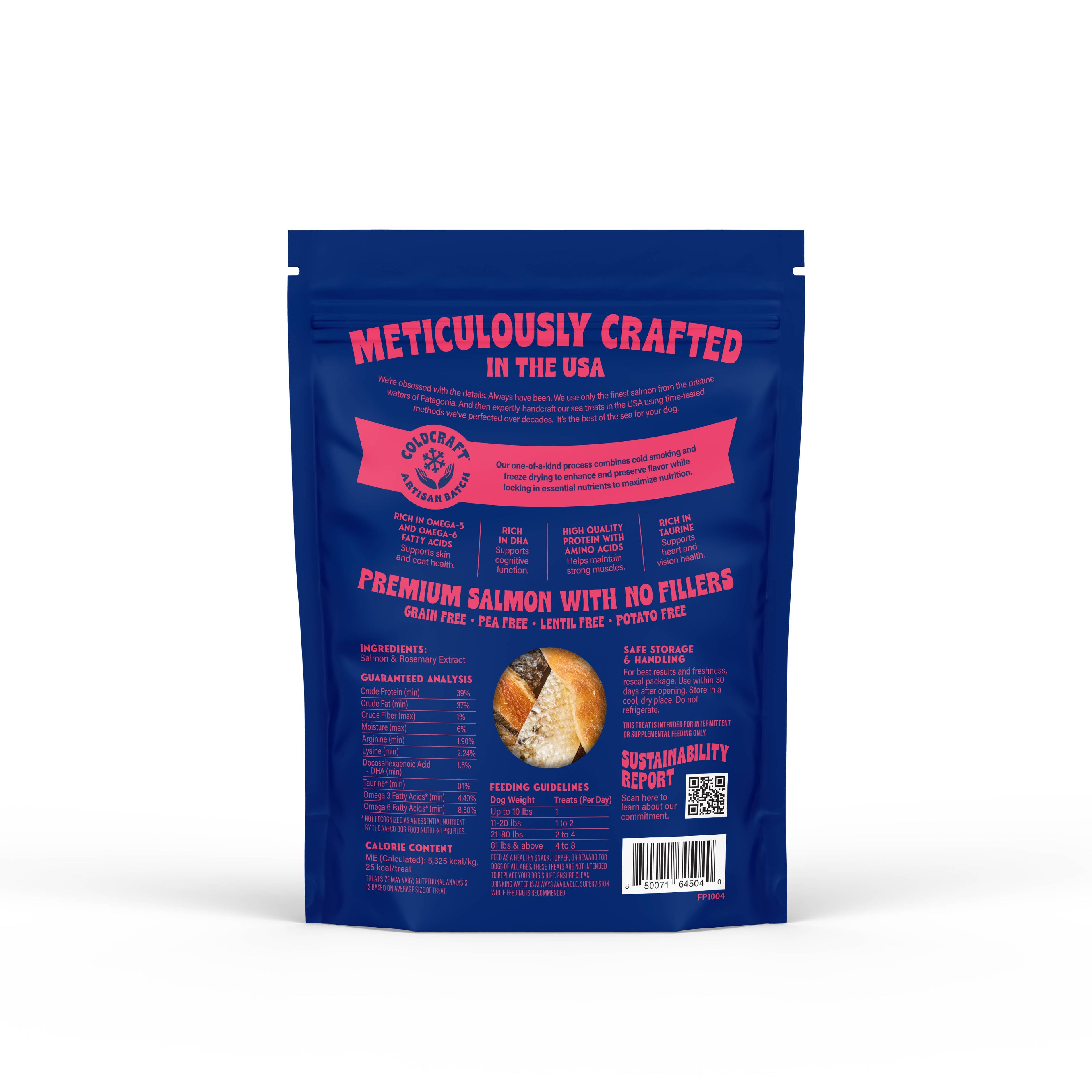 Freeze-Dried Salmon Skin Strips for Dogs, 2oz