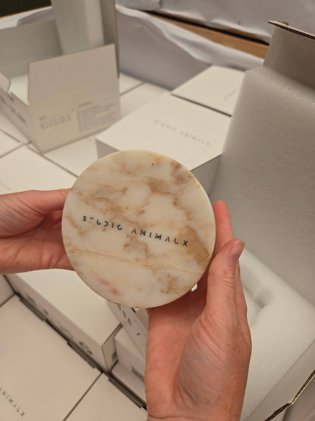 Marble food and drink bowl | Calacatta Gold