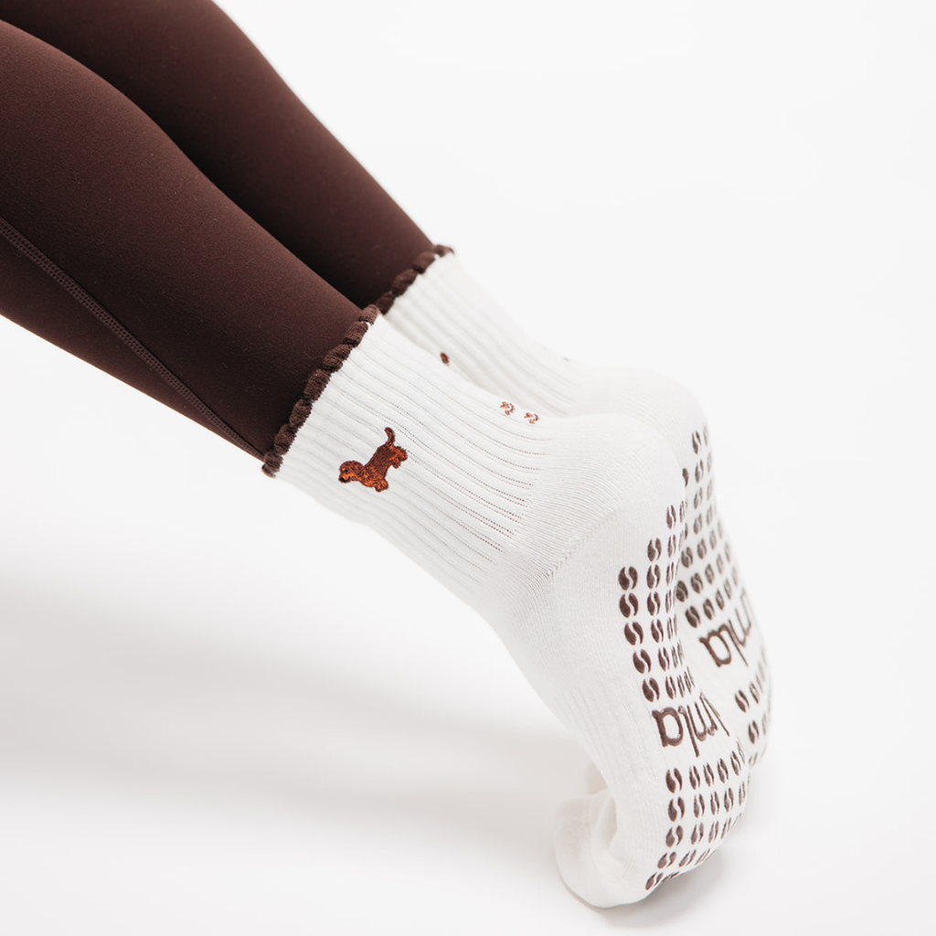 Dachshund & Espresso Martini Double Sided Pilates Grip Sock
